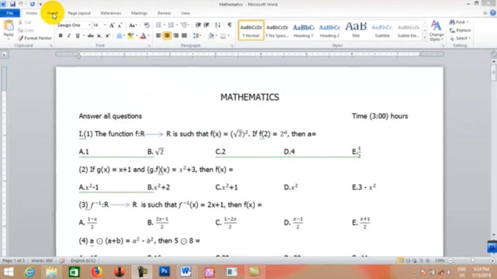 014 Equation and Symbol and Fonts Style