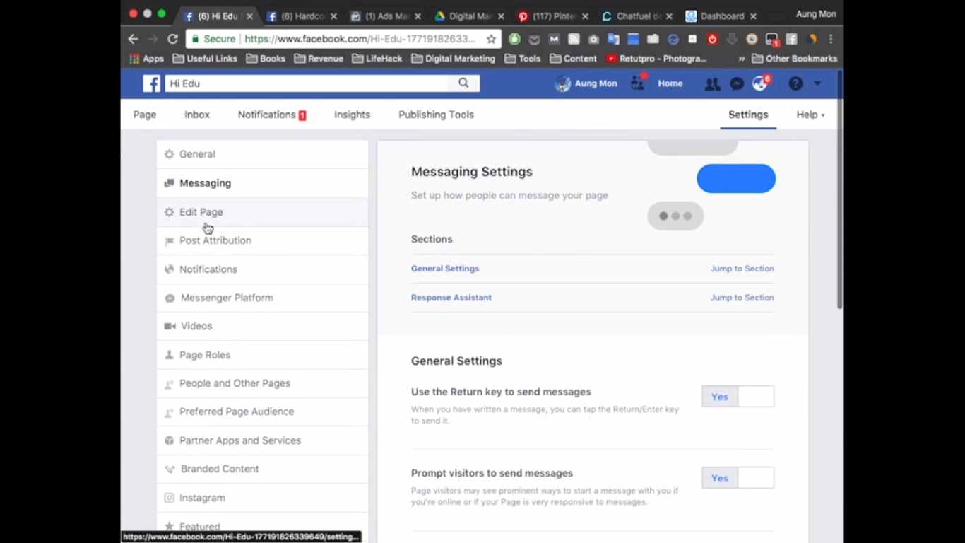 12 Edit Page Settings, Creating Events, Services and Shop