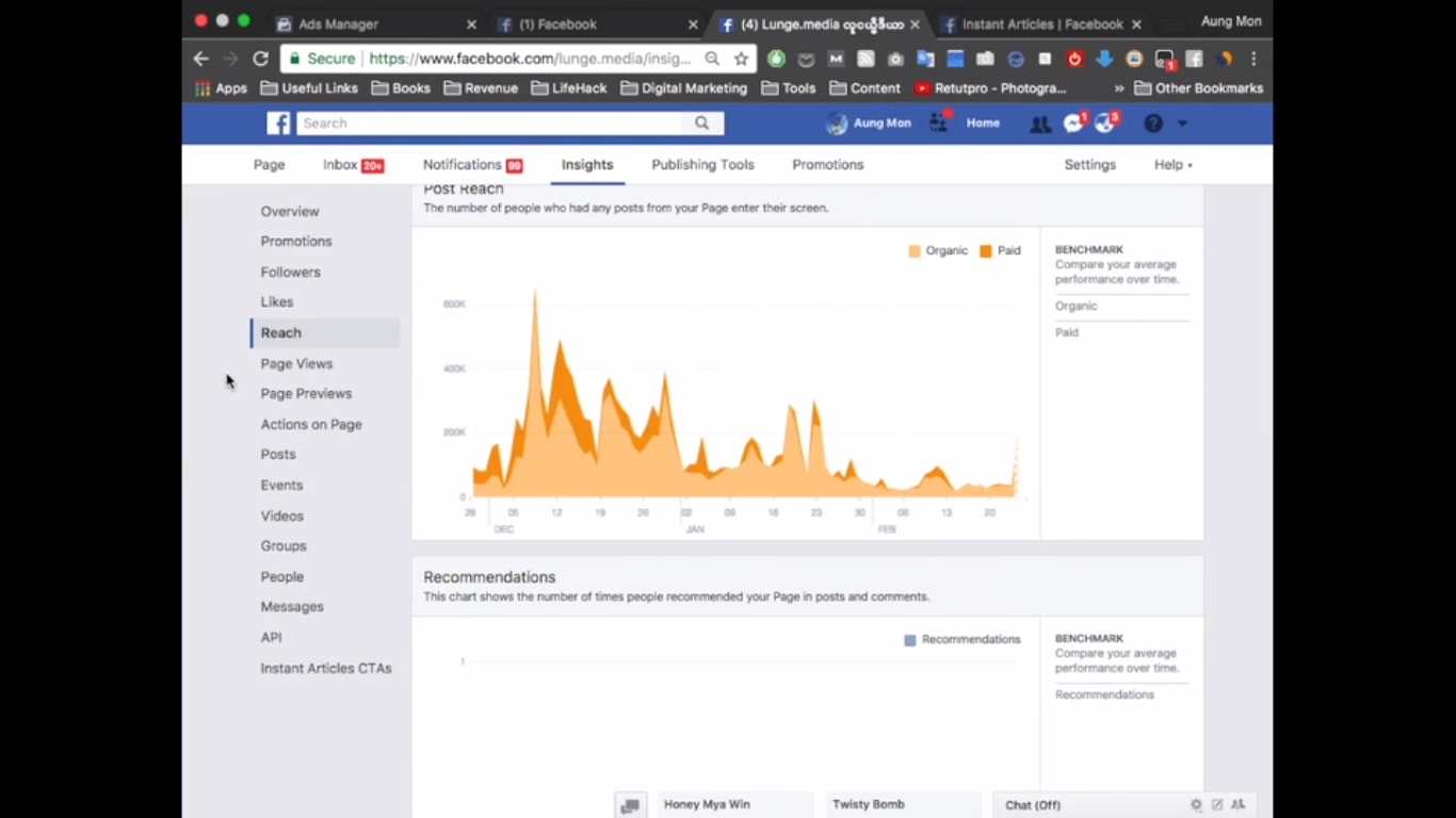 20 Post, People and Other Insights Tabs